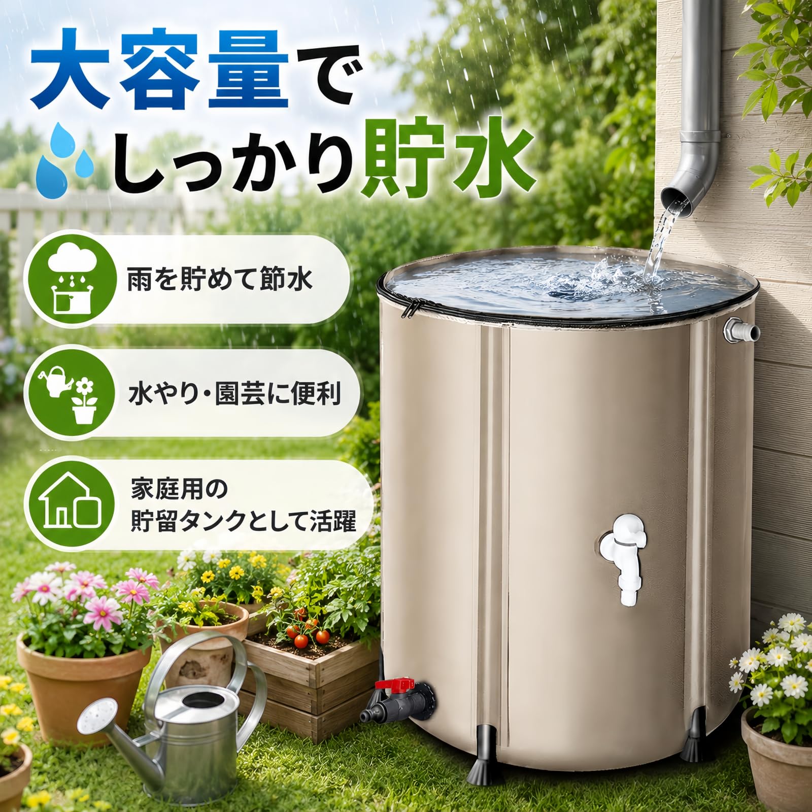 雨水タンク 50L ガーデニング 貯水タンク Amazon.co.jp: JELFUNY 雨水タンク 集水器 家庭用 貯水タンク 50L